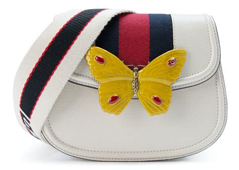 Gucci Linea Totem Web Butterfly Small White 